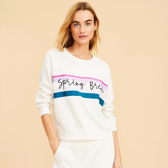LOFT Lou&Grey Cozy Cotton Spring Break sweatshirt - Picture 2 of 5
